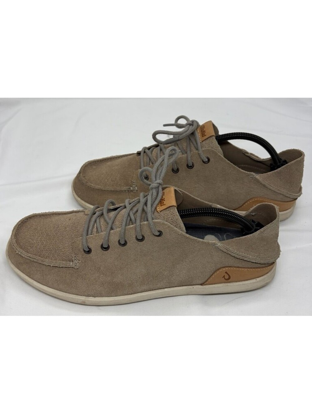 Olukai Manoa Sneakers Mens Sz 10.5 Casual Canvas Twill Lace Up Gray 10408-PG19